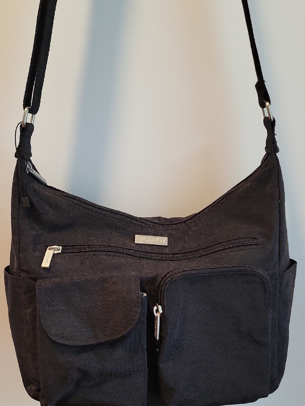 Baggallini Black Crossbody Bag Nylon With Adjustable Strap Lightweight